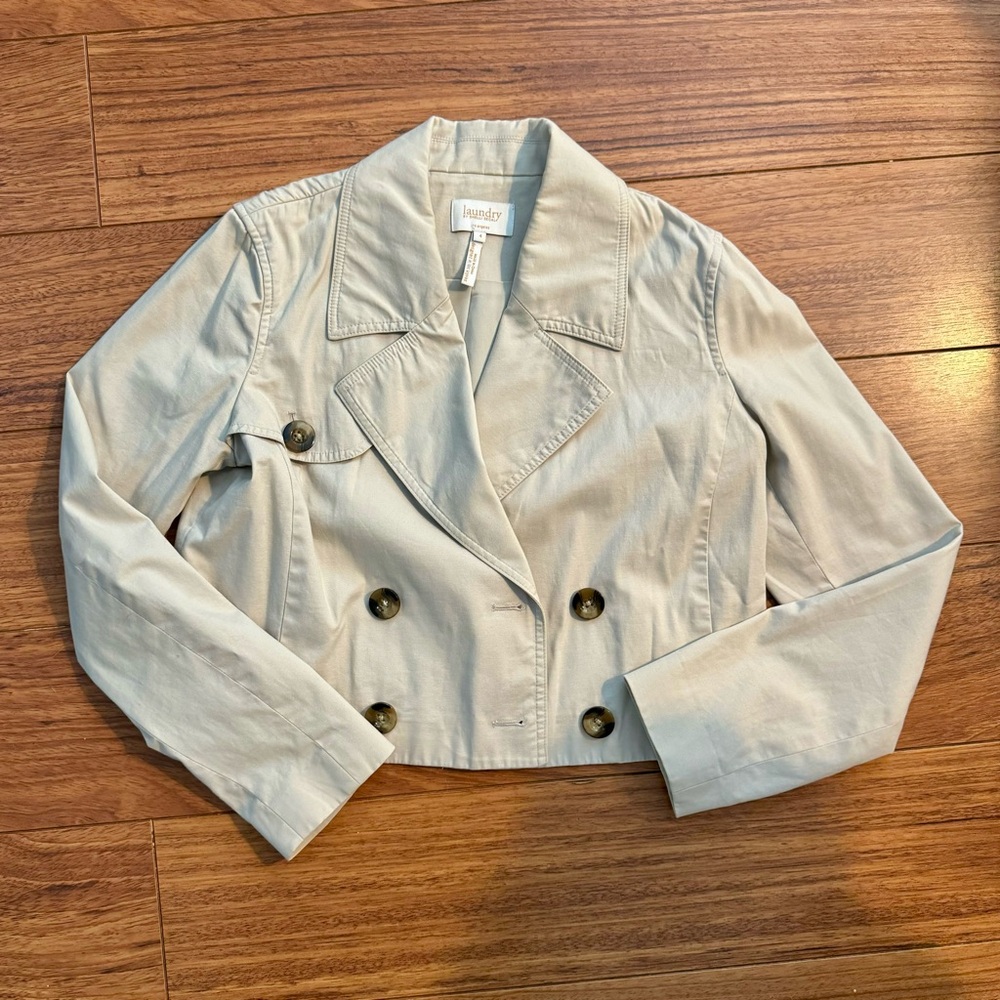 Cropped Trench Coat, Laundry By Shelli Segal, size 4